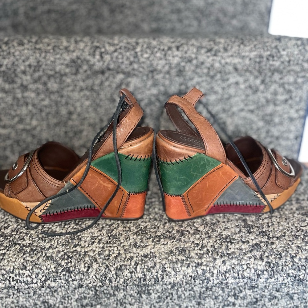Coach vintage Patchwork Leather Wedge Sandals - Picture 7 of 7